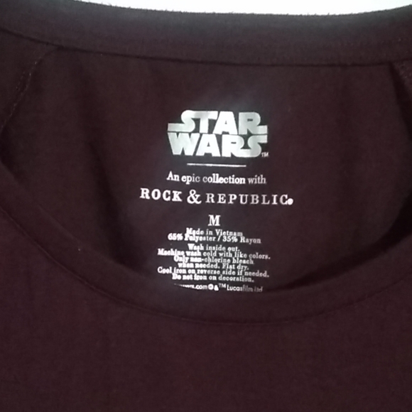 Rock & Republic Star Wars Bling Open Shoulder Tee - Picture 2 of 4